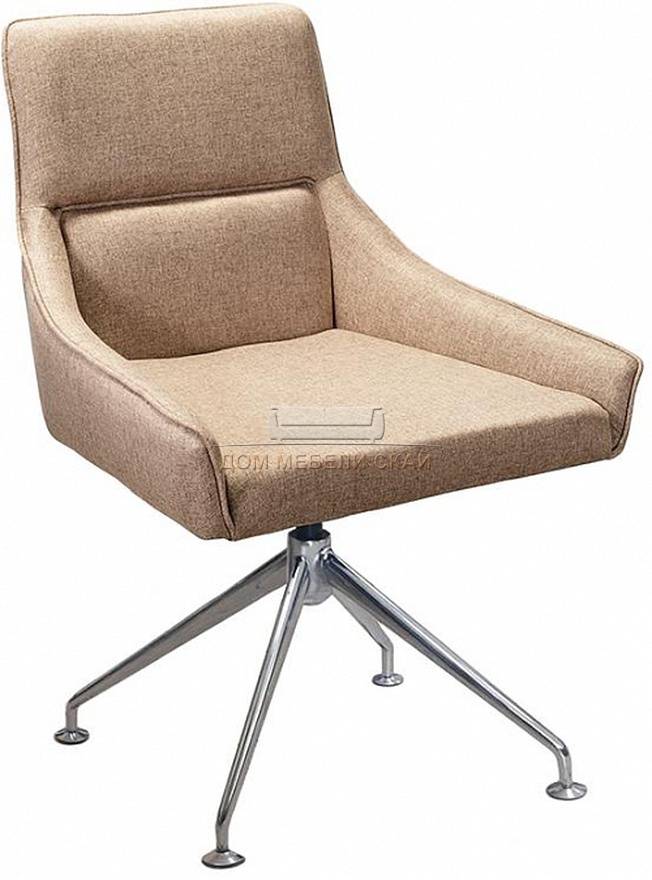 Стул-кресло Jean Spider Сканди, рогожка бежевого цвета Браун/хром CR