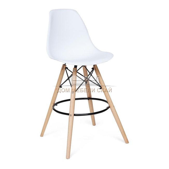 Стул Secret De Maison Cindy Bar Chair (mod. 80), пластиковый белого цвета/натуральный