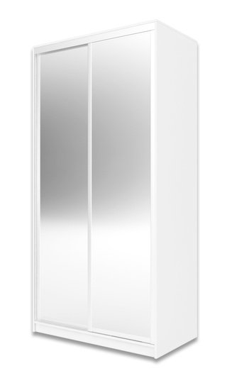 Шкаф-купе Юпитер 2-дверный зеркальный 1100 (глубина 450, высота 2400), белый