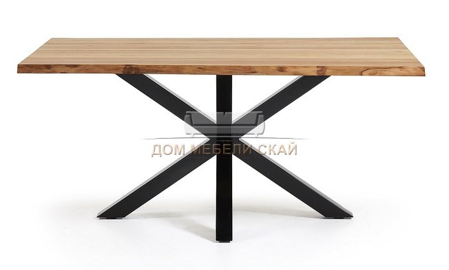 Стол обеденный Arya 180x100, черный каркас/натуральный дуб C409M40