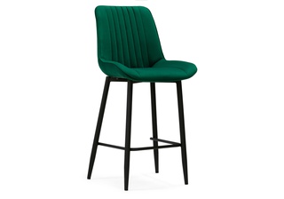Полубарный стул Седа, велюр зеленый/черный