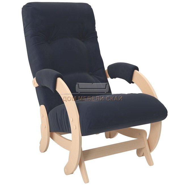 Кресло-глайдер Модель 68 шпон, натуральное дерево/verona denim blue