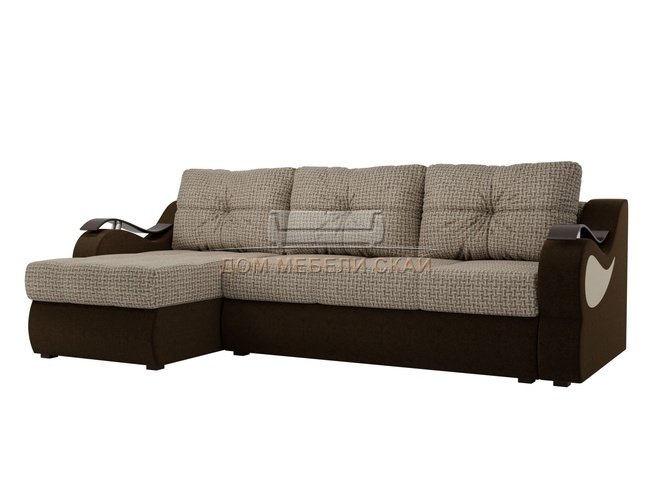 Угловой диван-кровать левый Меркурий, корфу 02/коричневый/корфу/микровельвет