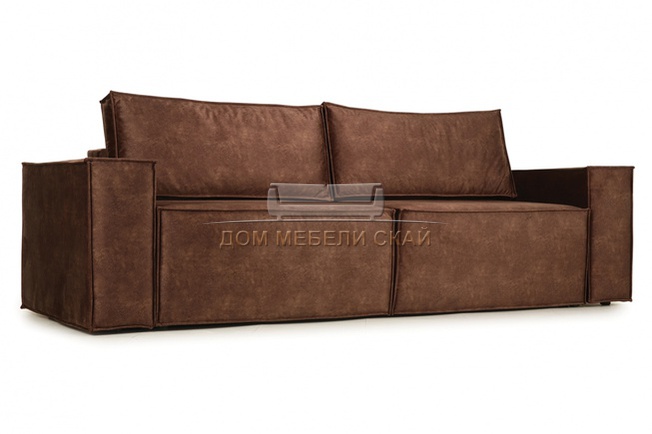 Диван-кровать Лофт, коньячно-коричневый велюр