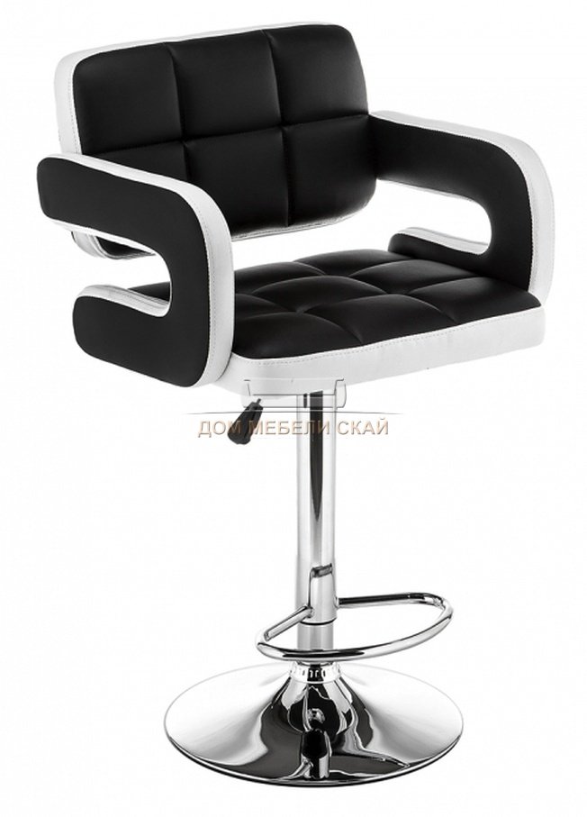 Барный стул Bent, экокожа черного цвета