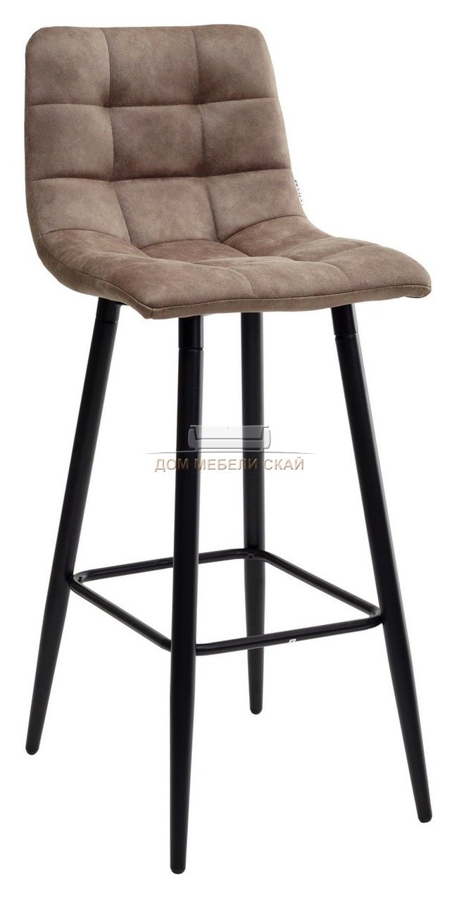 Барный стул SPICE, теплый серый/ткань микрофибра/черный каркас