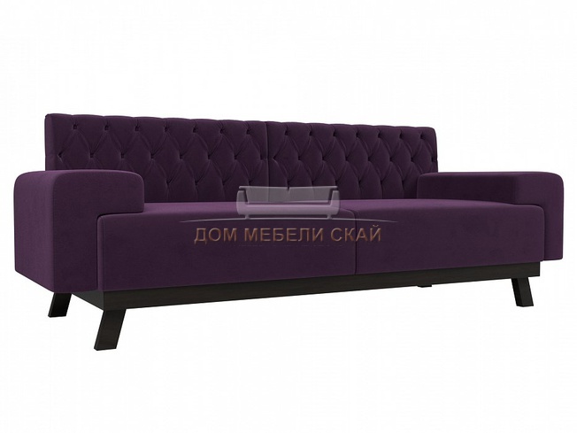 Прямой диван Мюнхен Люкс, фиолетовый велюр