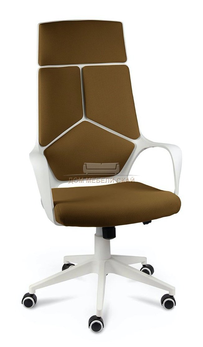 Кресло офисное IQ, white plastic/mustard /белый пластик/горчичная ткань