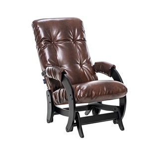 Кресло-качалка Модель 68 , экокожа коричневая antik crocodile/венге текстура