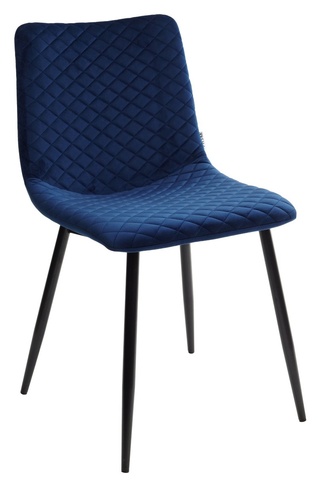 Стул TINTIN, BLUVEL-86 NAVY BLUE велюровый синего цвета/черный каркас
