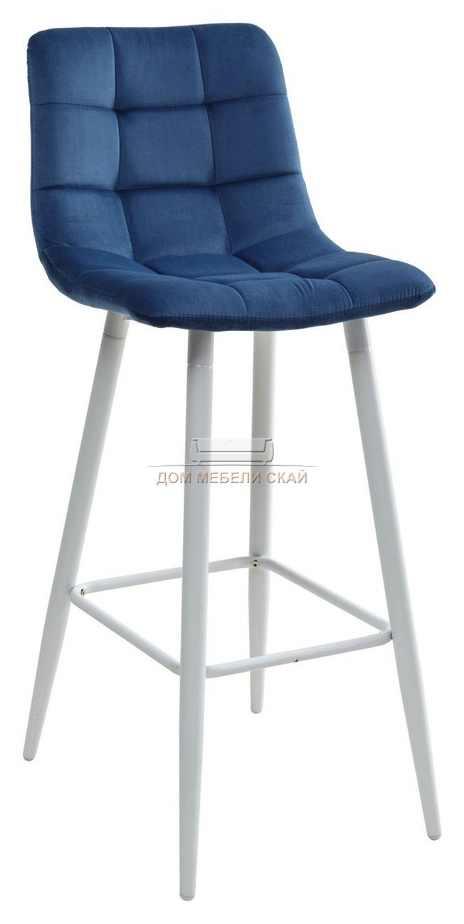 Барный стул LECCO, велюровый голубого цвета