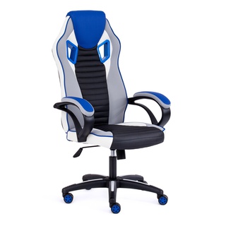 Кресло офисное PILOT, экокожа/сетка/светло-серый/синий