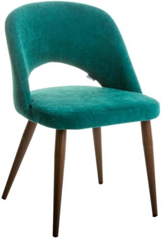 Стул-кресло Lars, микровельвет изумрудного цвета/тёмный орех