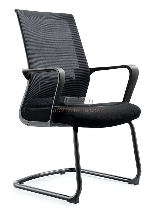 Кресло офисное Интер CF, черная краска/черная сетка/черная ткань
