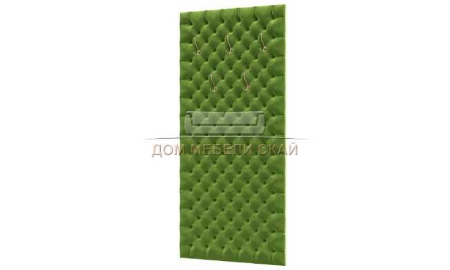 Панель стеновая с крючками Графтон 0829, велюр зеленый bella 10