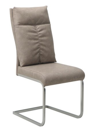 Стул металлический RELAX, экокожа светло-коричневого цвета/хром каркас