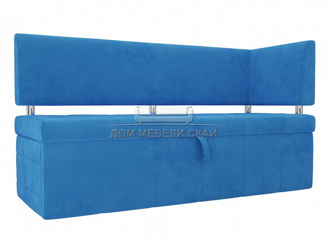 Кухонный диван Стоун с правым углом, голубой велюр