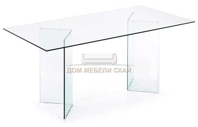 Стол обеденный Burano из прозрачного закаленного стекла