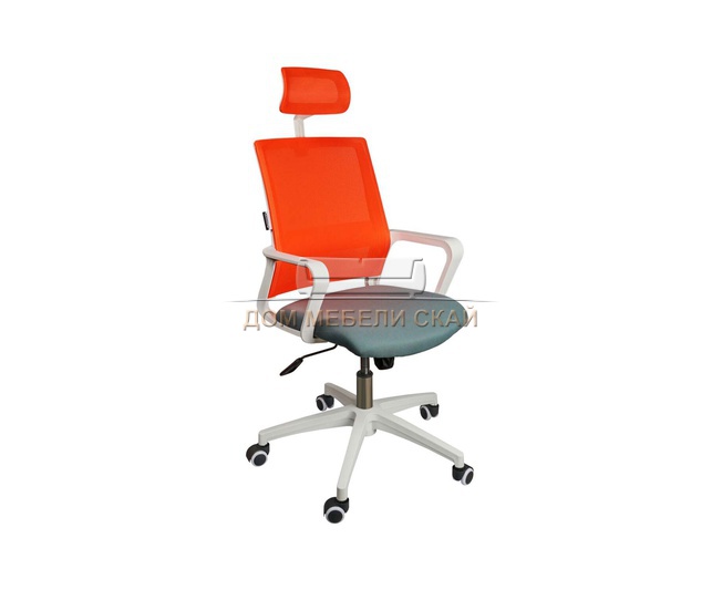Офисное кресло Бит белый, оранжевый/темно-серый