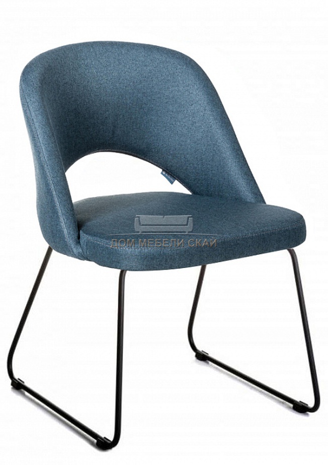 Стул-кресло Lars, рогожка синего цвета/линк черный