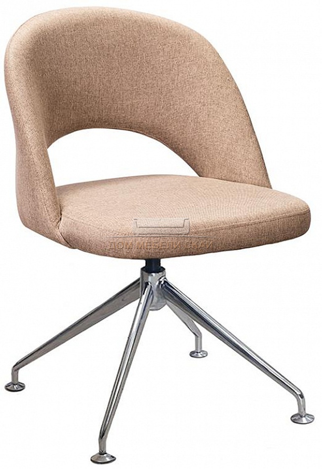Стул-кресло Lars Spider CR, рогожка бежевого цвета сканди браун/хром