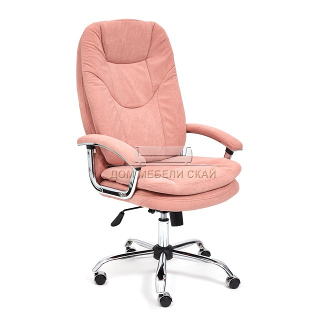 Кресло офисное Софт люкс Softy lux, флок розового цвета 137