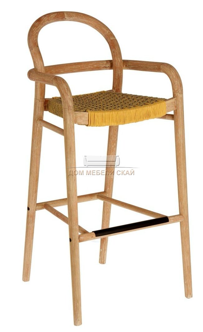 Барный стул Sheryl, B108 шенилл желтого цвета