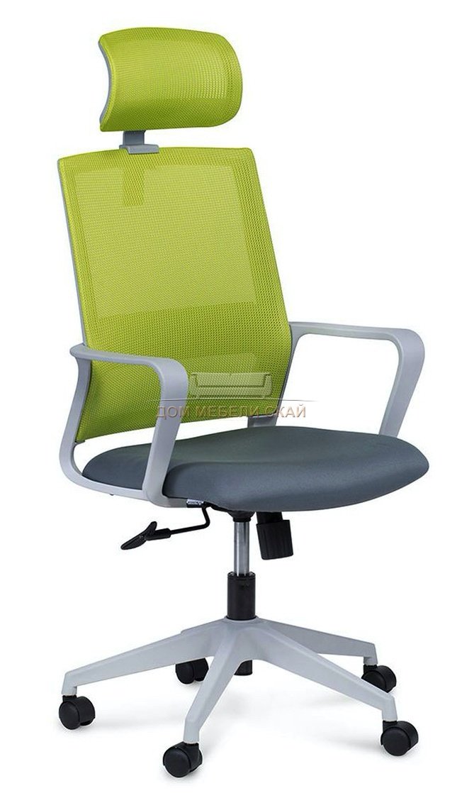 Кресло офисное Практик, grey серый пластик/зеленая сетка/серая ткань
