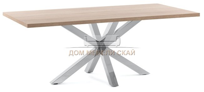 Стол обеденный Arya 160x100, St Steel/MDF natural