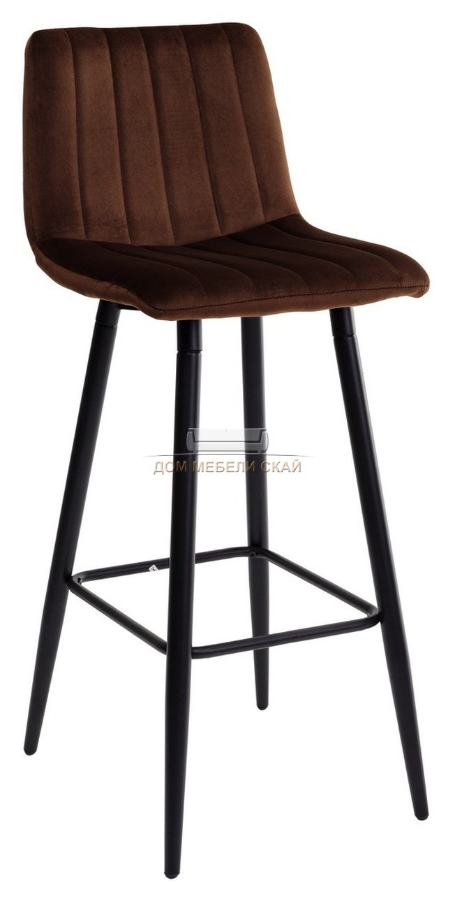 Барный стул DERRY, велюровый коричневого цвета