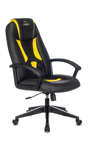 Кресло игровое Zombie 8, черно-желтое/экокожа