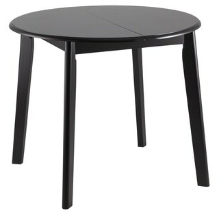 Стол обеденный круглый раздвижной Рондо D90, черно-коричневый