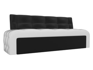 Кухонный диван со спальным местом Люксор, белый/черный/экокожа
