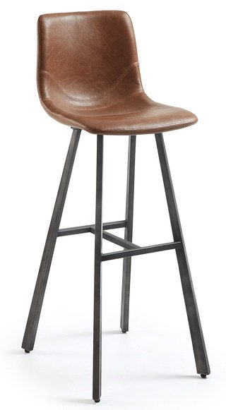 Барный стул Trac, экокожа коричневого цвета