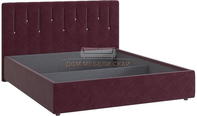 Каркас кровати 160x200 Кристи 2, бордовый велюр