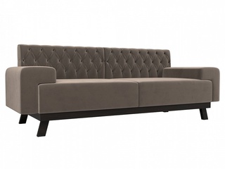 Прямой диван Мюнхен Люкс, коричневый велюр