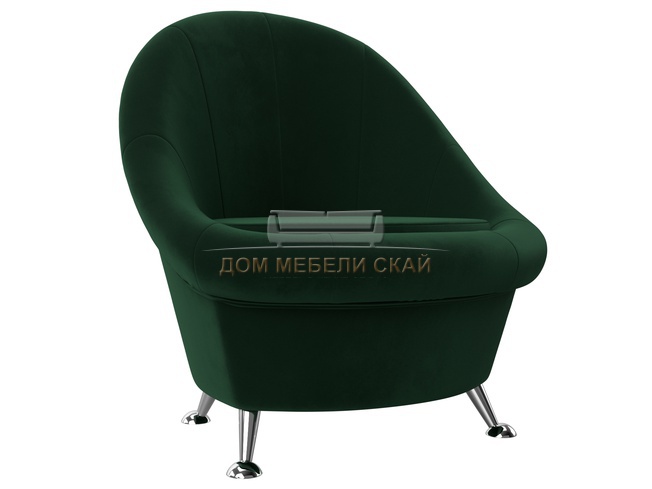 Кресло-банкетка, зеленый велюр