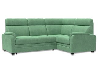 Угловой диван-кровать Омега 3-1, зеленый велюр