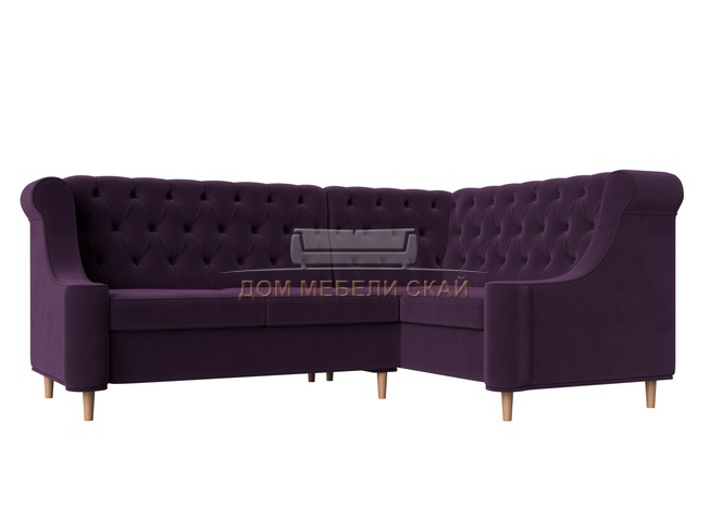 Угловой диван правый Бронкс, фиолетовый/велюр