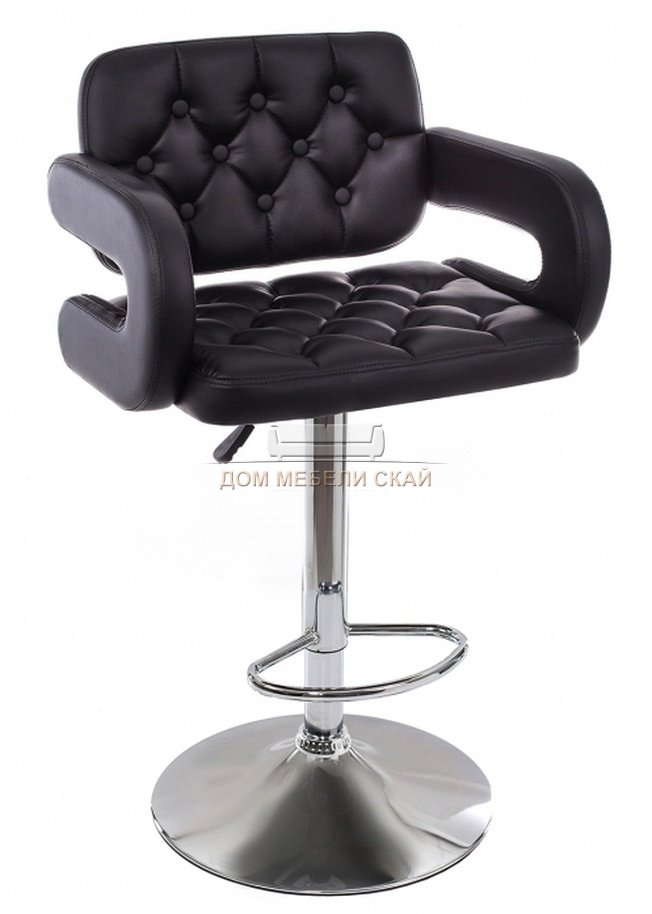 Барный стул Shiny, экокожа черного цвета