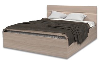 Кровать двуспальная Асти с механизмом подъема 160х200, ясень/капучино глянец
