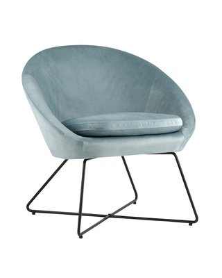 Стул-кресло Колумбия, велюровый голубого цвета
