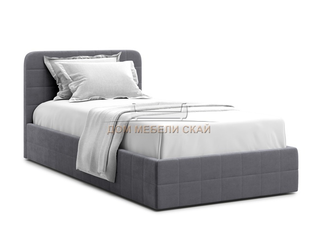 Кровать полутороспальная Adda 120x200 с ПМ, серый велюр velutto 32