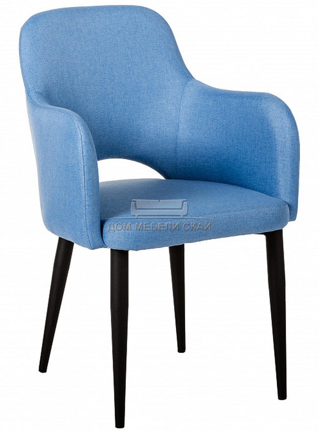 Стул-кресло Ledger, рогожка голубого цвета/черный