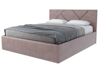 Кровать двуспальная 160х200 Лима с ПМ, светло-коричневый велюр