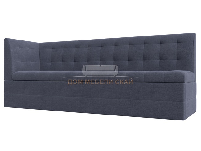Кухонный угловой диван со спальным местом левый Бриз, серый/рогожка
