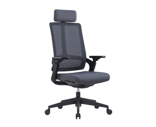 Кресло офисное Napa, черный пластик/серая сетка/серая ткань/нейлон крестовина