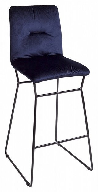 Барный стул TEQUILA, велюровый темно-синего цвета
