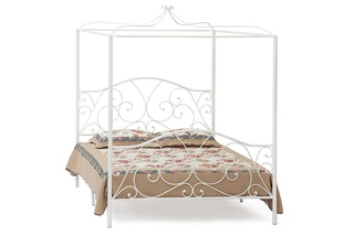 Кровать двуспальная металлическая c балдахином 160х200 Secret De Maison HESTIA, белый