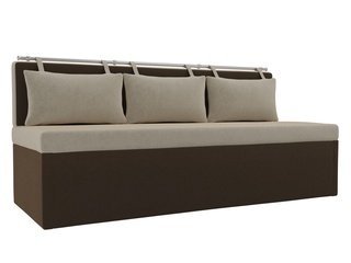 Кухонный диван со спальным местом Метро, бежевый/коричневый//микровельвет